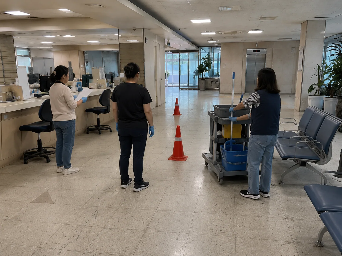 관공서 담당자와 청소 범위와 요청사항을 확인하는 과정